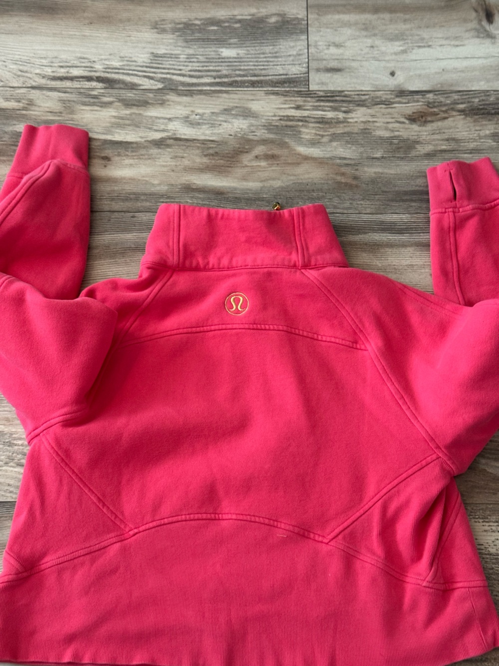 Lululemon Scuba Oversized Funnel-Neck Half Zip Coral Pink Gold Medium Large - Picture 7 of 12